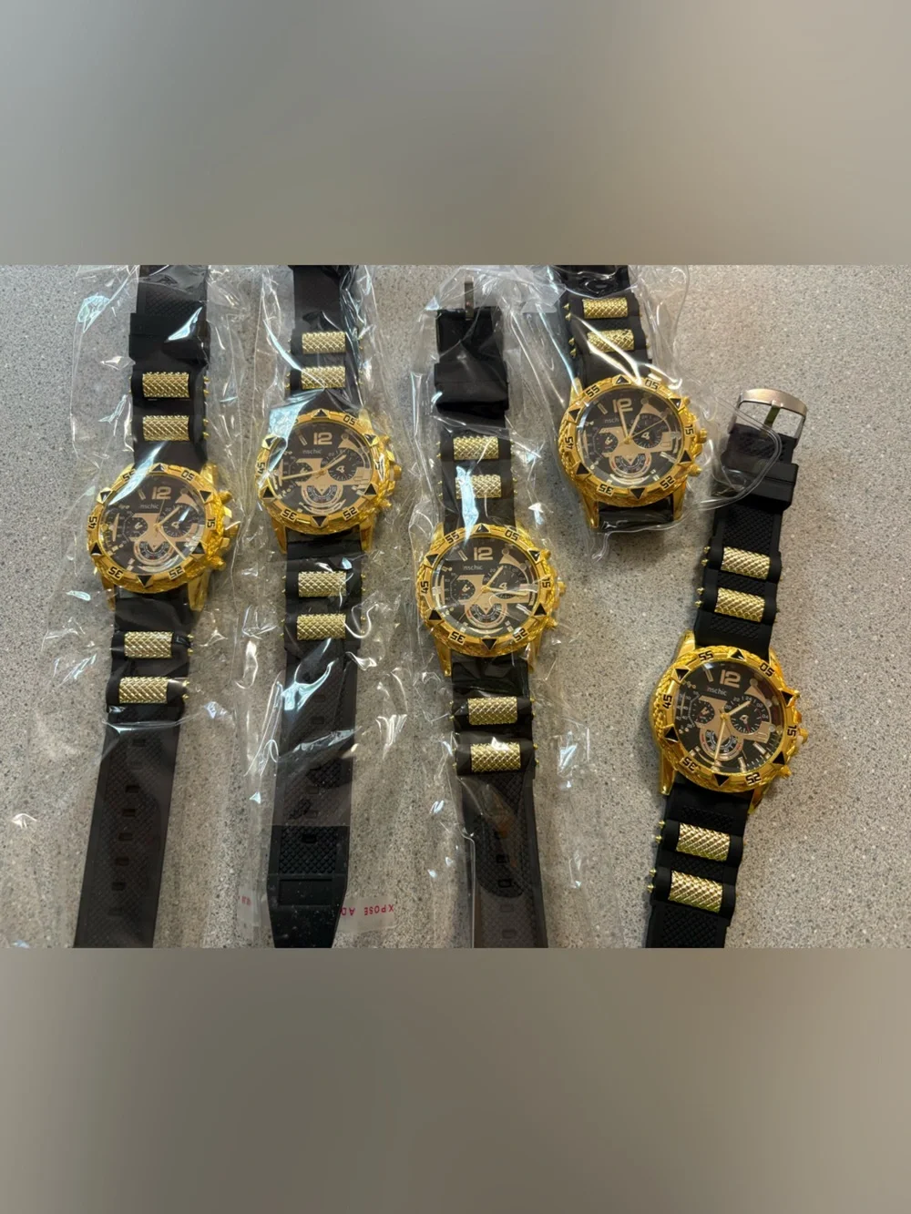 NEW-stunning, masculine Men's Black and Gold Sport Chronograph Watch